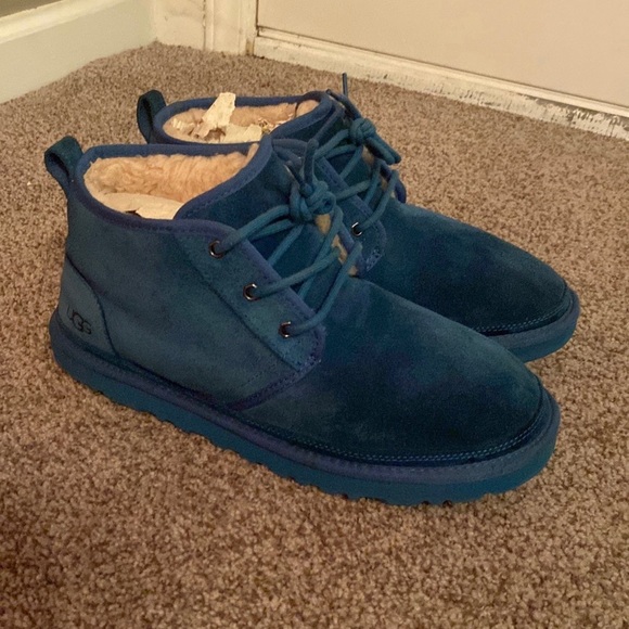 UGG Mens Neumel Blue Suede Lace Up Boots Size 12 - Picture 5 of 10